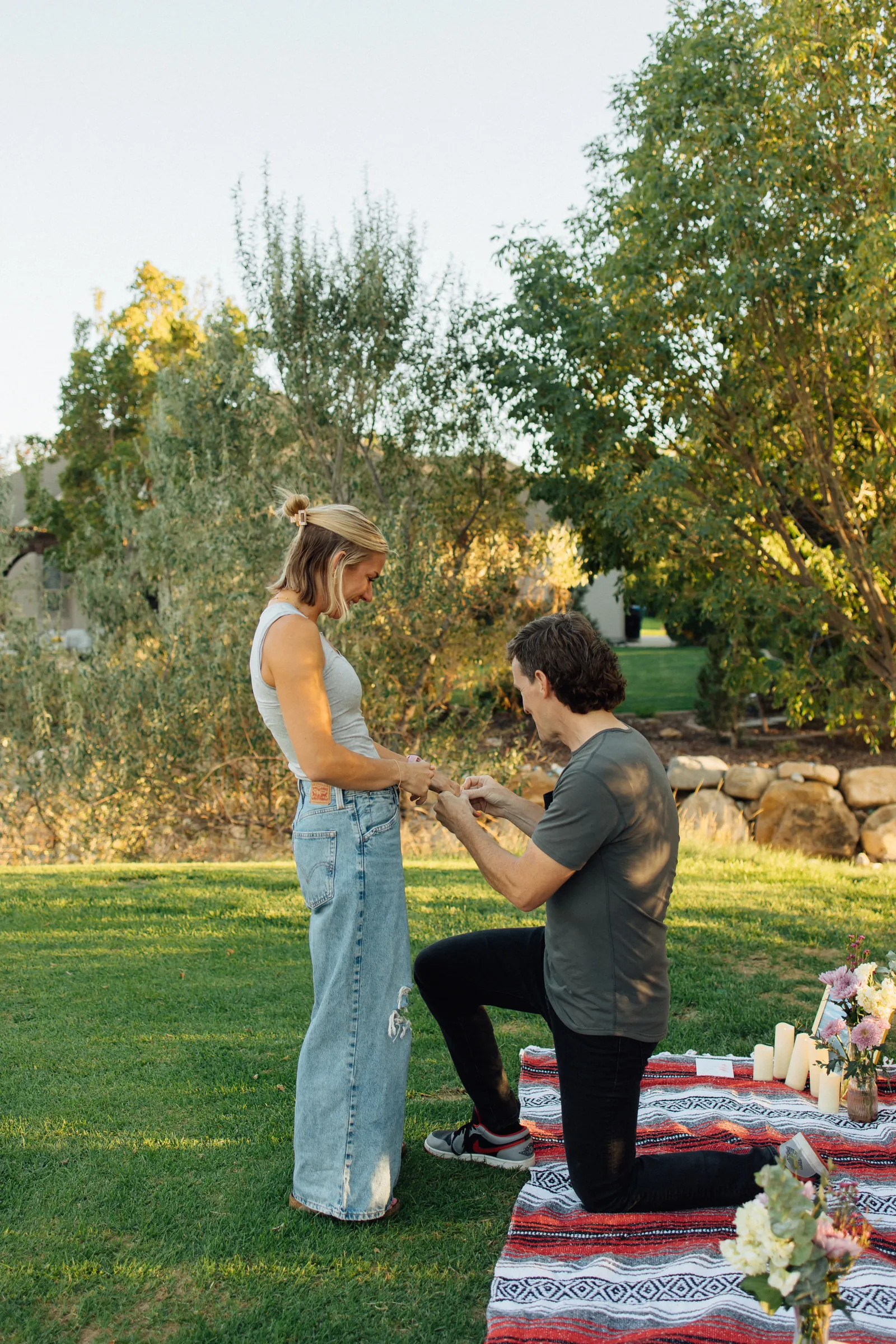 Ty proposing to Lydia on the blanket